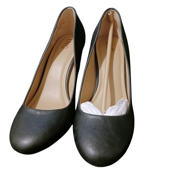 INC Laurenne Faux Leather Slip-On Pumps in‎ Black, Size 9, 4.5" Heels - Picture 5 of 12